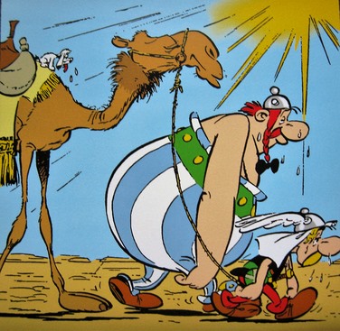 Asterix and Obleix in the desert