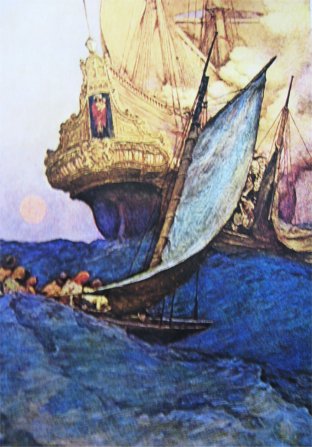 ATTACK ON A GALLEON by Howard Pyle