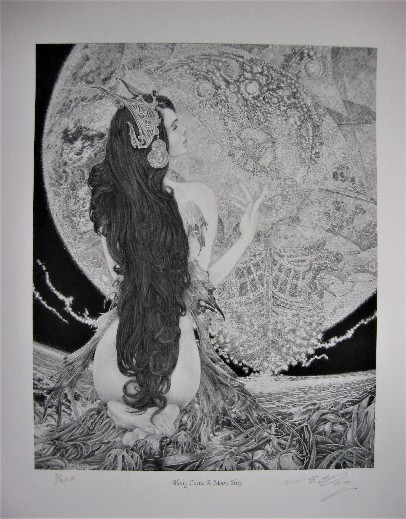 Along Came a Moonship Giclee Limited Edition print byartist Ed Org