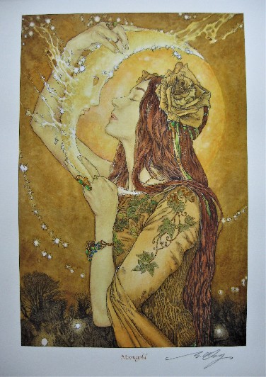 MOONGOLD Signed Giclee print by Ed Org