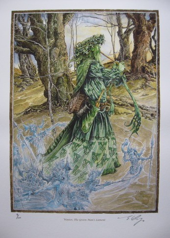WINTER, THE GREEN MAN'S LAMENT Limited Edition Giclee print by Ed Org