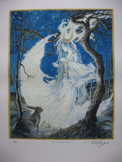THE MOONSTRUCK HARE Limited Edition Giclee print by Ed Org