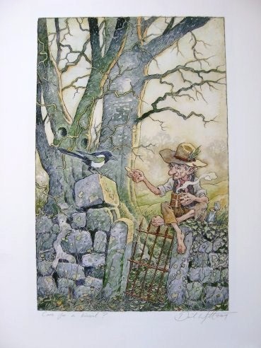 CARE FOR A BISCUIT? signed print by David Wyatt 