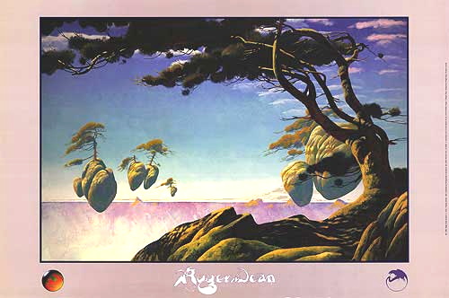 FLOATING ISLANDS POSTER by Roger Dean