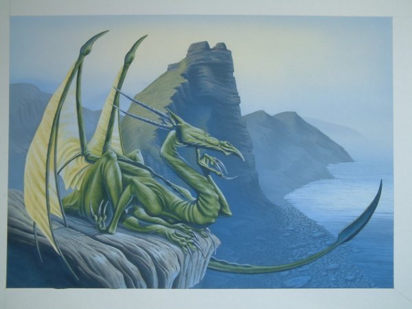 GREEN DRAGON Original Gouache painting by Jay Blakemore