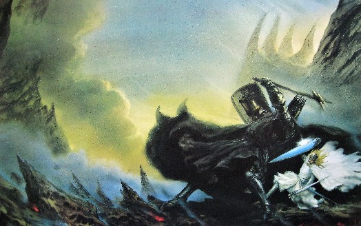 FINGOLFIN CHALLENGES MORGOTH (large) by John  Howe