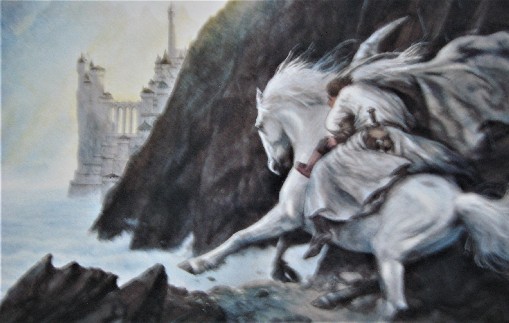 GANDALF COMES TO THE GUARDED CITY  by John Howe