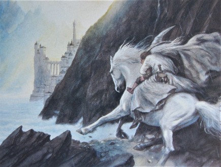 GANDALF COMES TO THE GUARDED CITY (small) by John Howe 