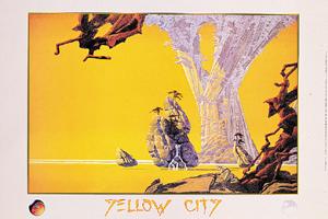 YES YEARS YELLOW CITY POSTER by Roger Dean