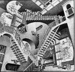 RELATIVITY print by MC Escher